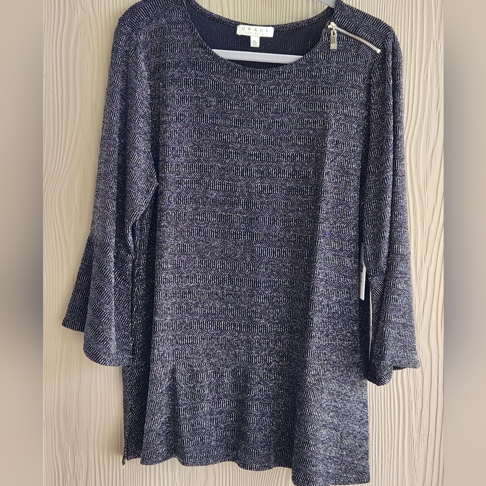 Chaus Midnight Sparkle Top Sz XL